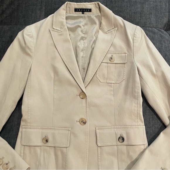Theory Women Khaki Blazer - Picture 4 of 5
